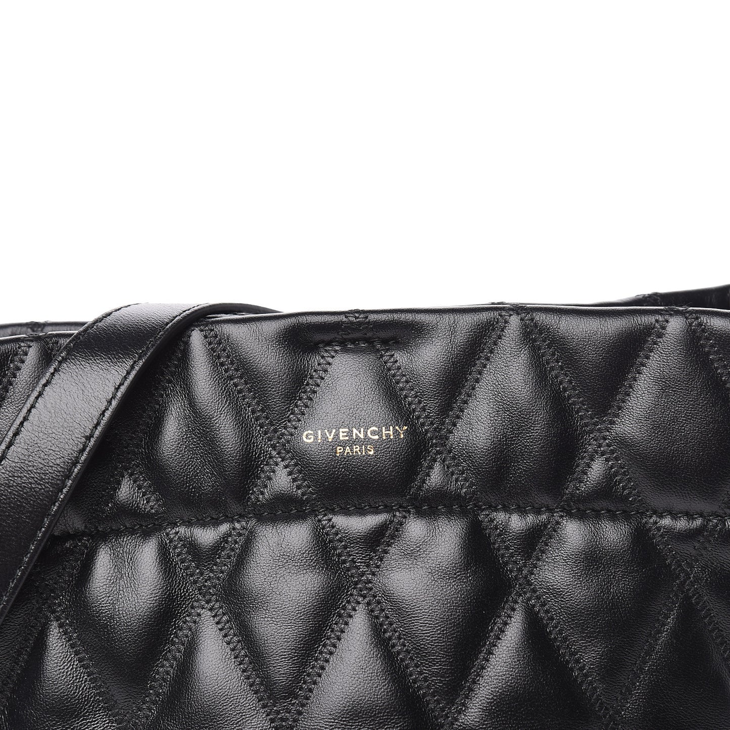 Lambskin Quilted Mini GV Bucket Bag Black