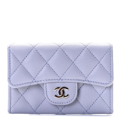 Chanel Caviar Quilted Flap Card Holder Wallet Light Purple 1 of 6