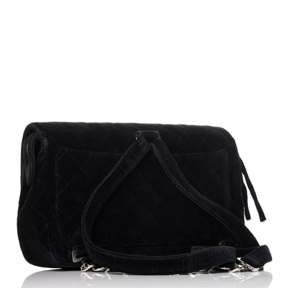 Chanel Velvet Quilted Flap Backpack Black 2 of 8