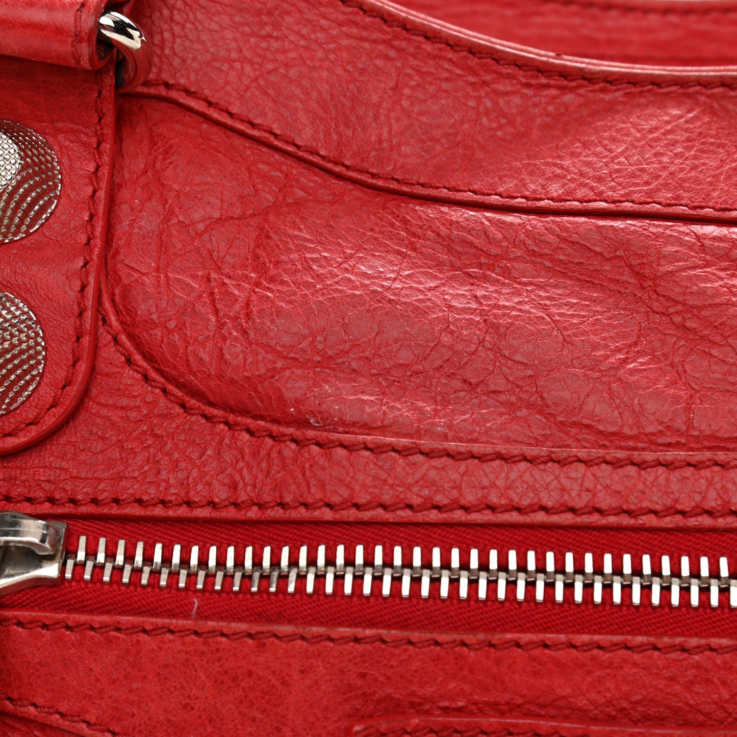 Agneau Giant 21 Silver Hardware City Rouge Coquelicot
