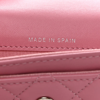 Chanel Lambskin Quilted Flap Crystal Star Card Holder Wallet Pink 7 of 9