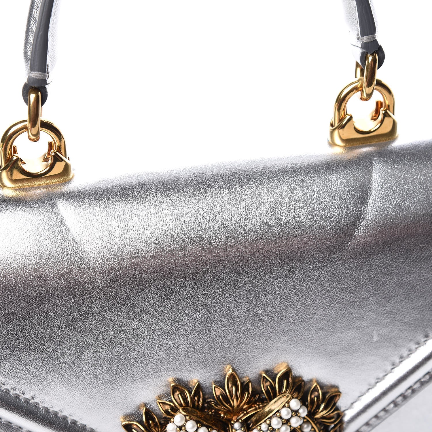 Dolce & Gabbana Smooth Calfskin Devotion Envelope Top Handle Bag Silver 13 of 13