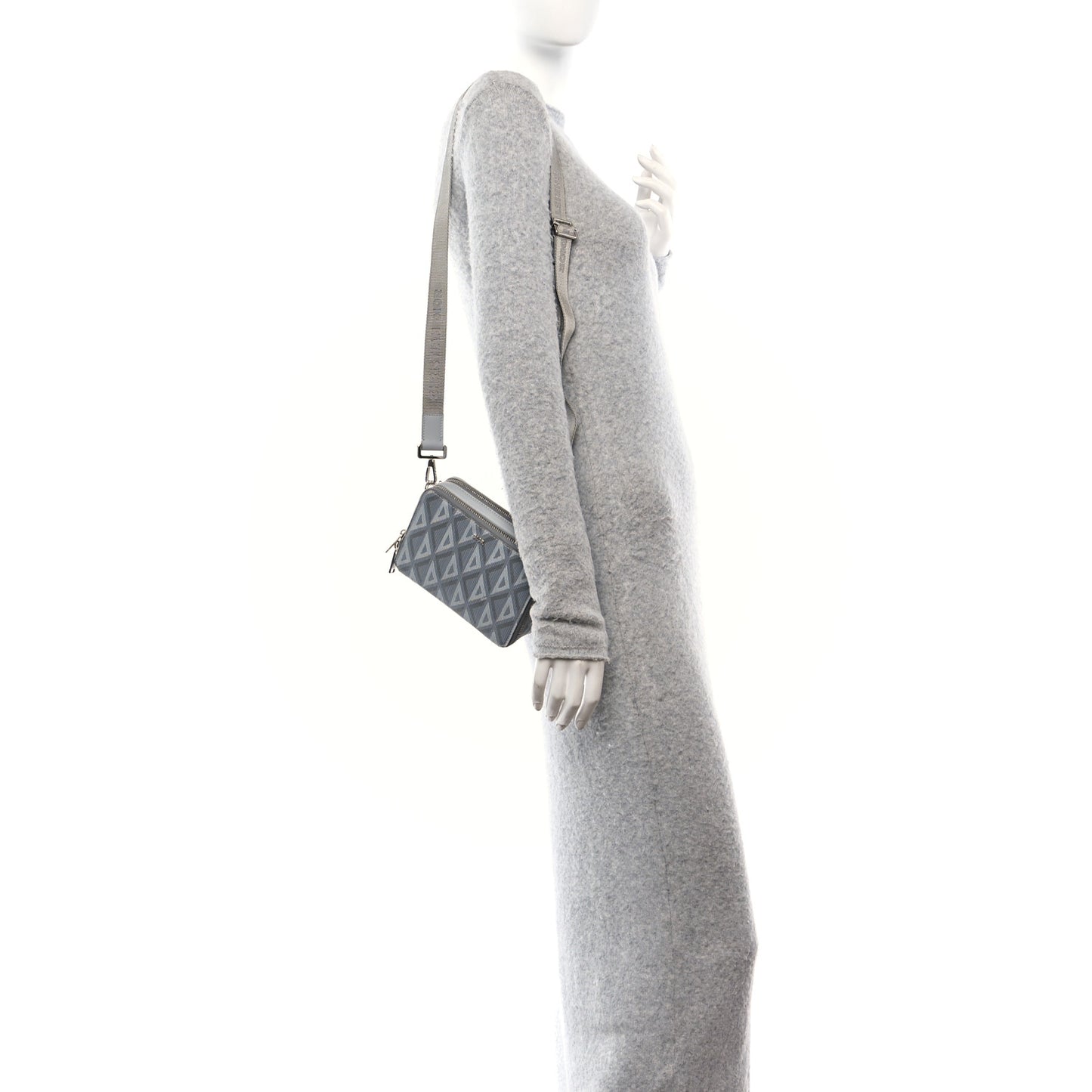 Coated Canvas CD Diamond Messenger Pouch Grey