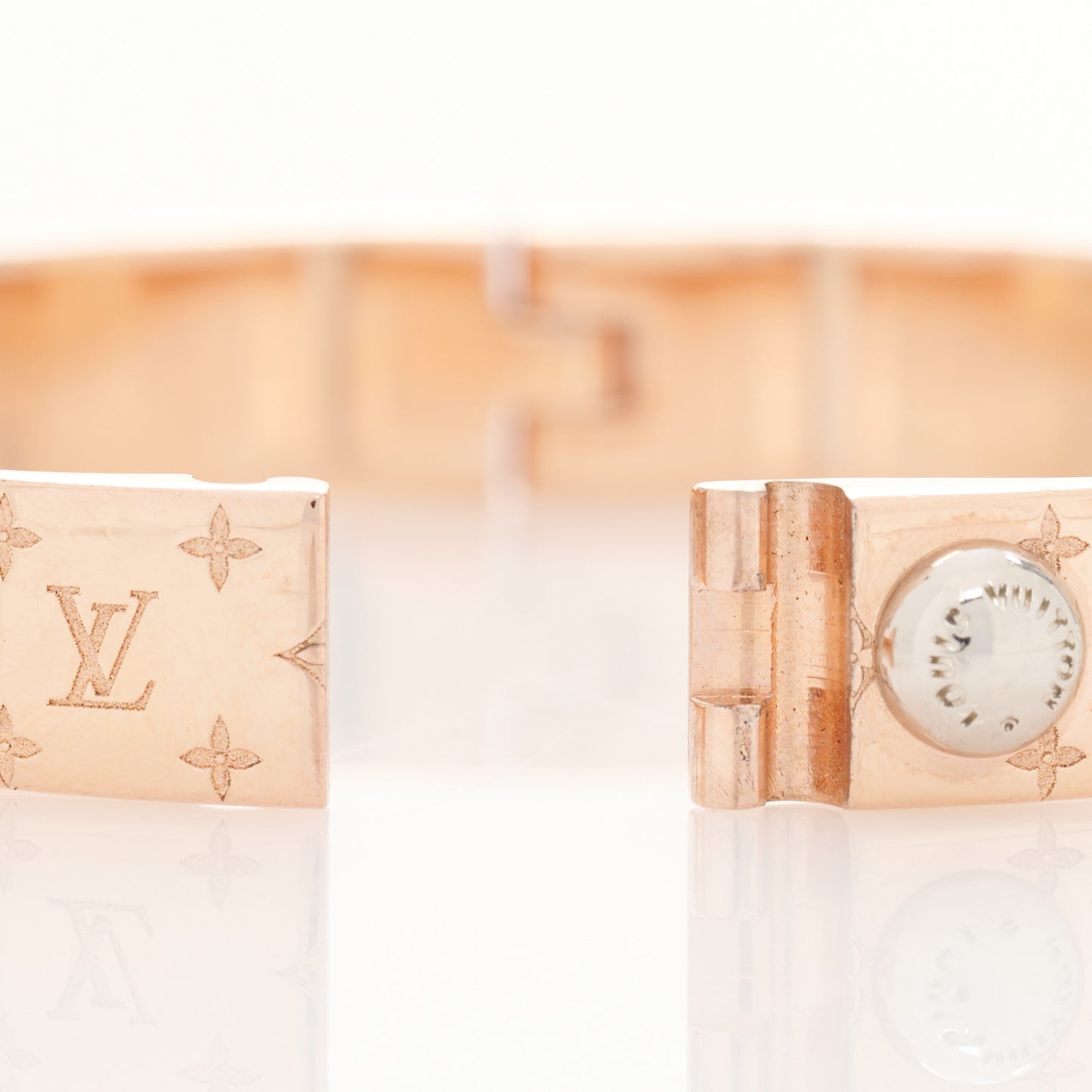 Brass Monogram Nanogram Cuff M Pink Gold