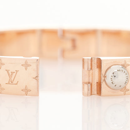 Louis Vuitton Brass Monogram Nanogram Cuff M Pink Gold 6 of 7