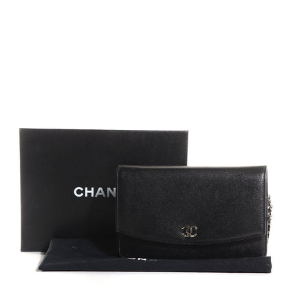 Chanel Caviar Sevruga Wallet On Chain WOC Black 9 of 9