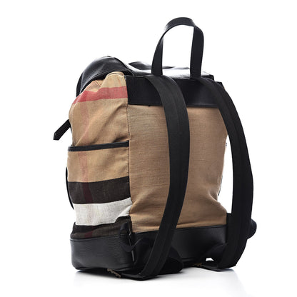 Burberry Grain Calfskin Canvas Mega Check Drifton Backpack Black 3 of 14