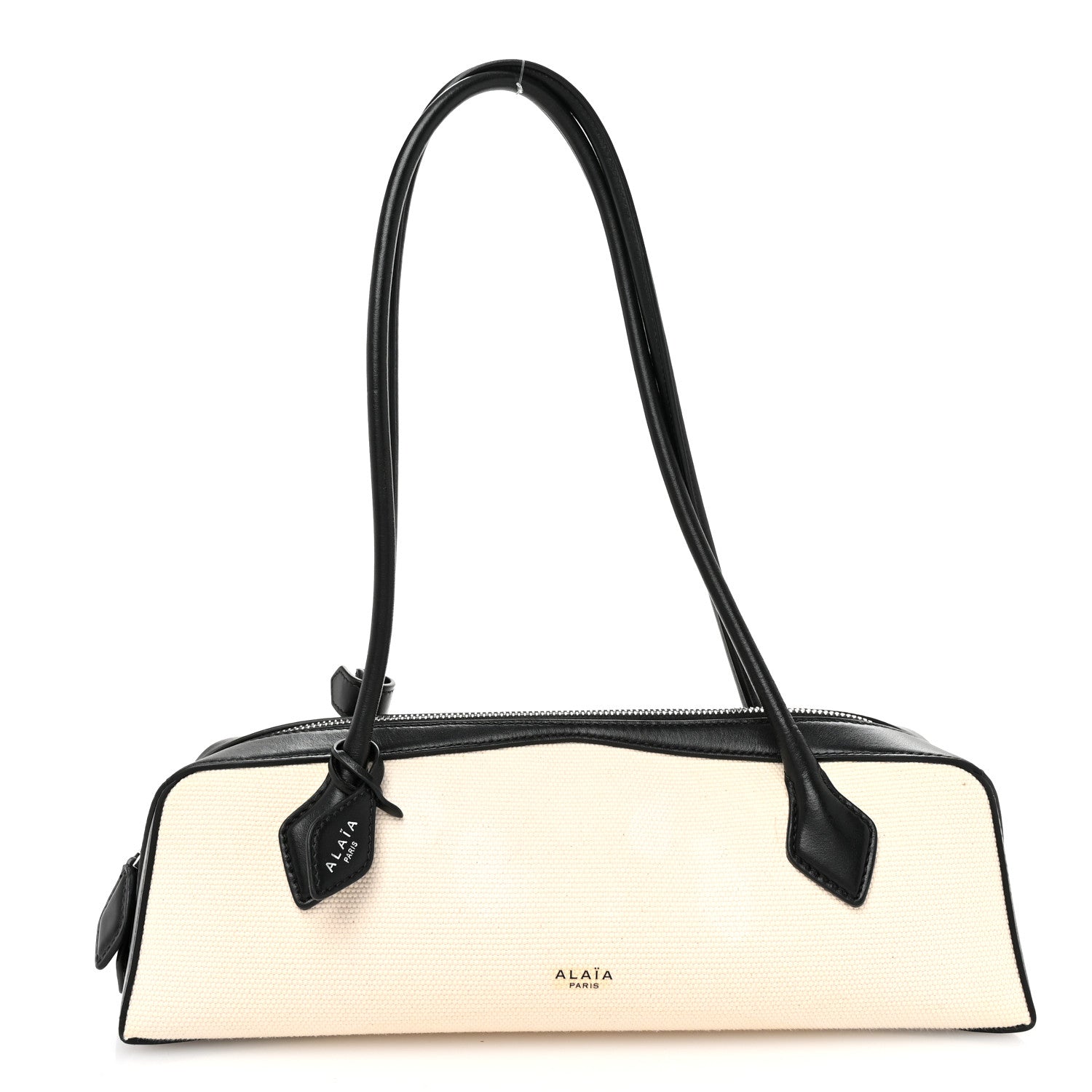 Alaia Canvas Calfskin Medium Le Teckel Bag Ecru 1 of 11