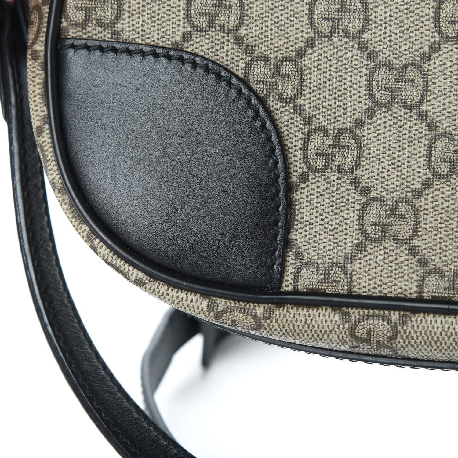 Gucci GG Supreme Monogram Web Small Shoulder Bag Black 12 of 14