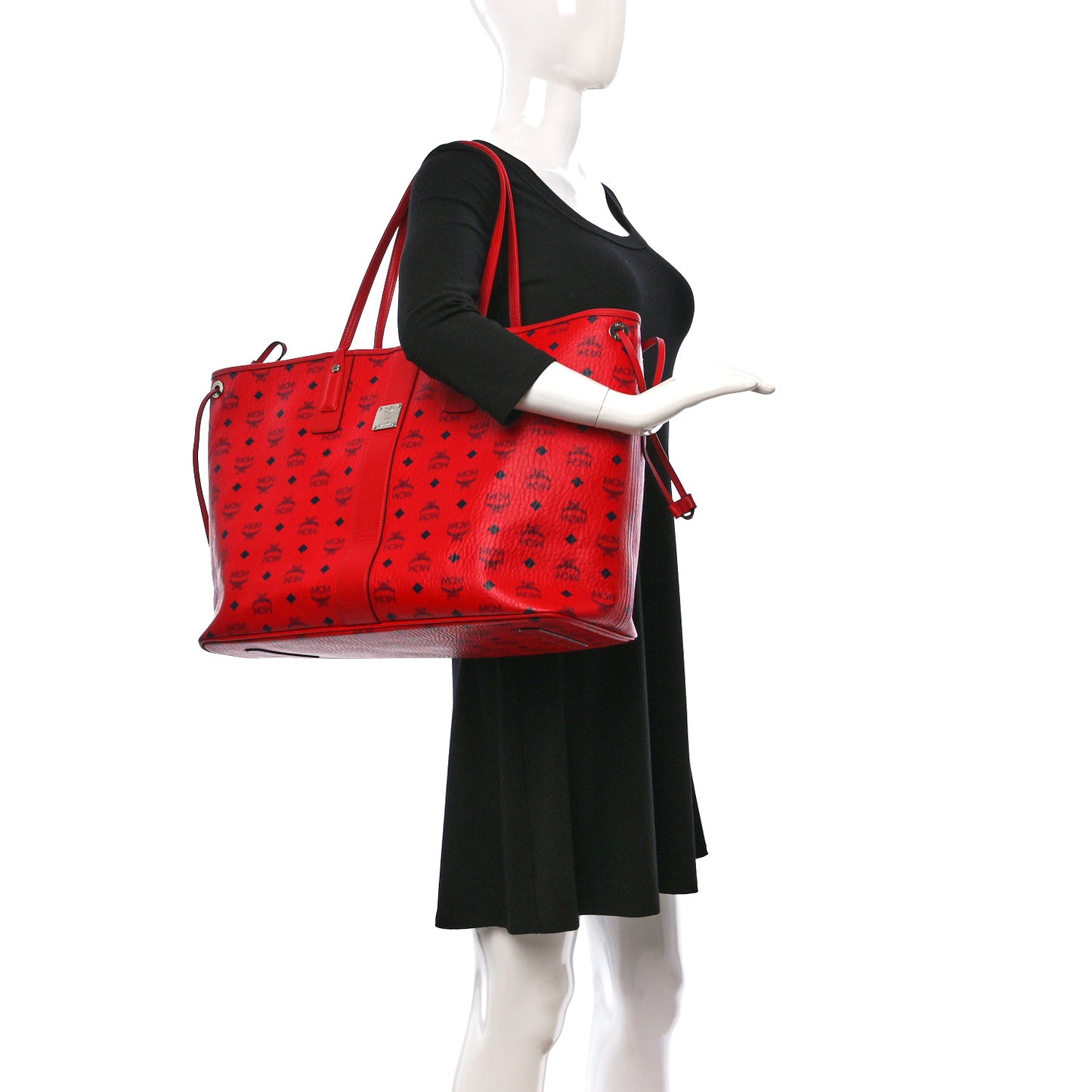 Visetos Large Liz Reversible Shopper Tote Ruby Red