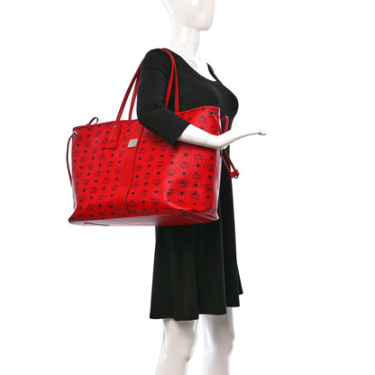 MCM Visetos Large Liz Reversible Shopper Tote Ruby Red 2 of 18