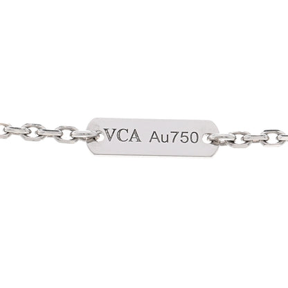 Van Cleef & Arpels 18K White Gold Diamond Guilloche Vintage Alhambra Pendant Necklace 4 of 6