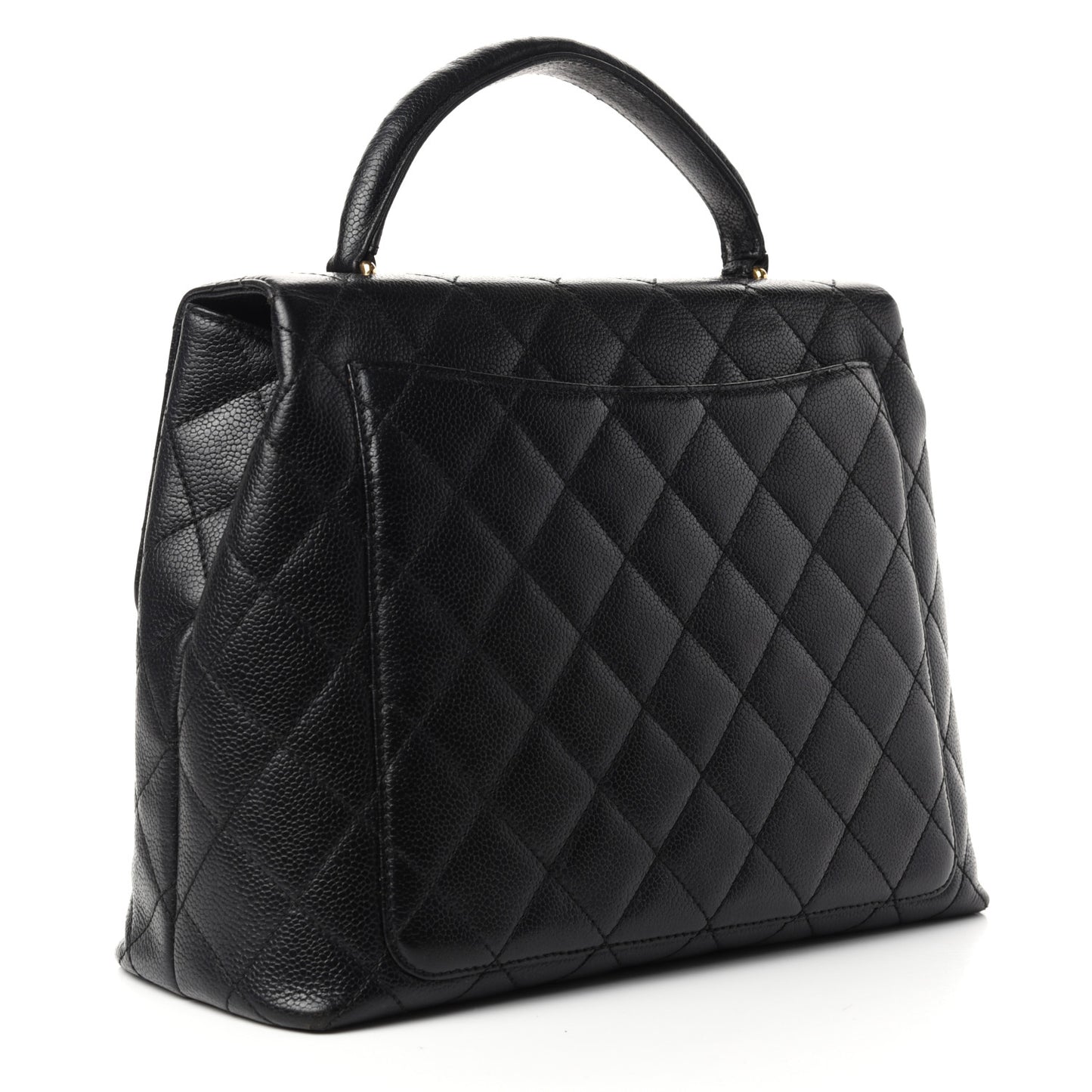 Caviar Quilted Jumbo Kelly Flap Black