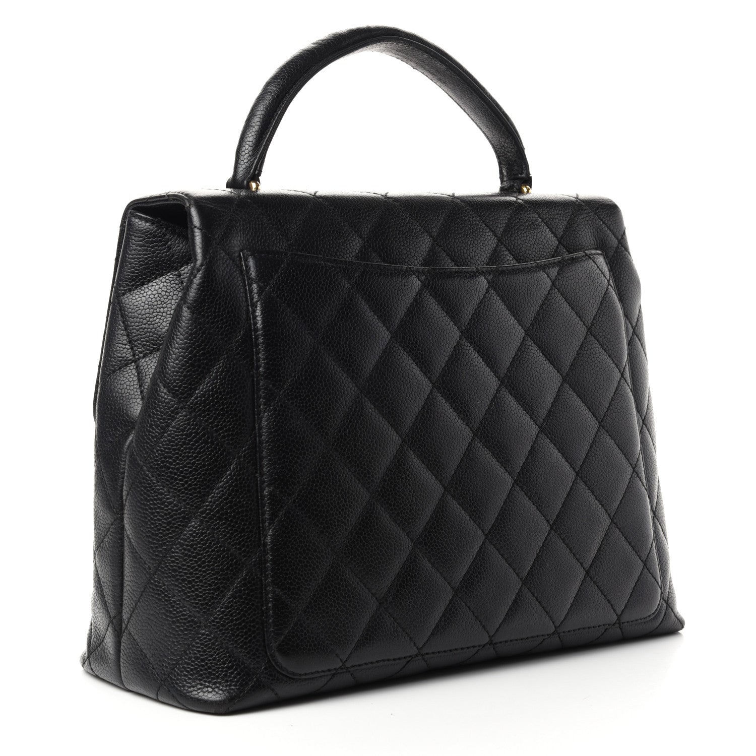 Chanel Caviar Quilted Jumbo Kelly Flap Black 3 of 9