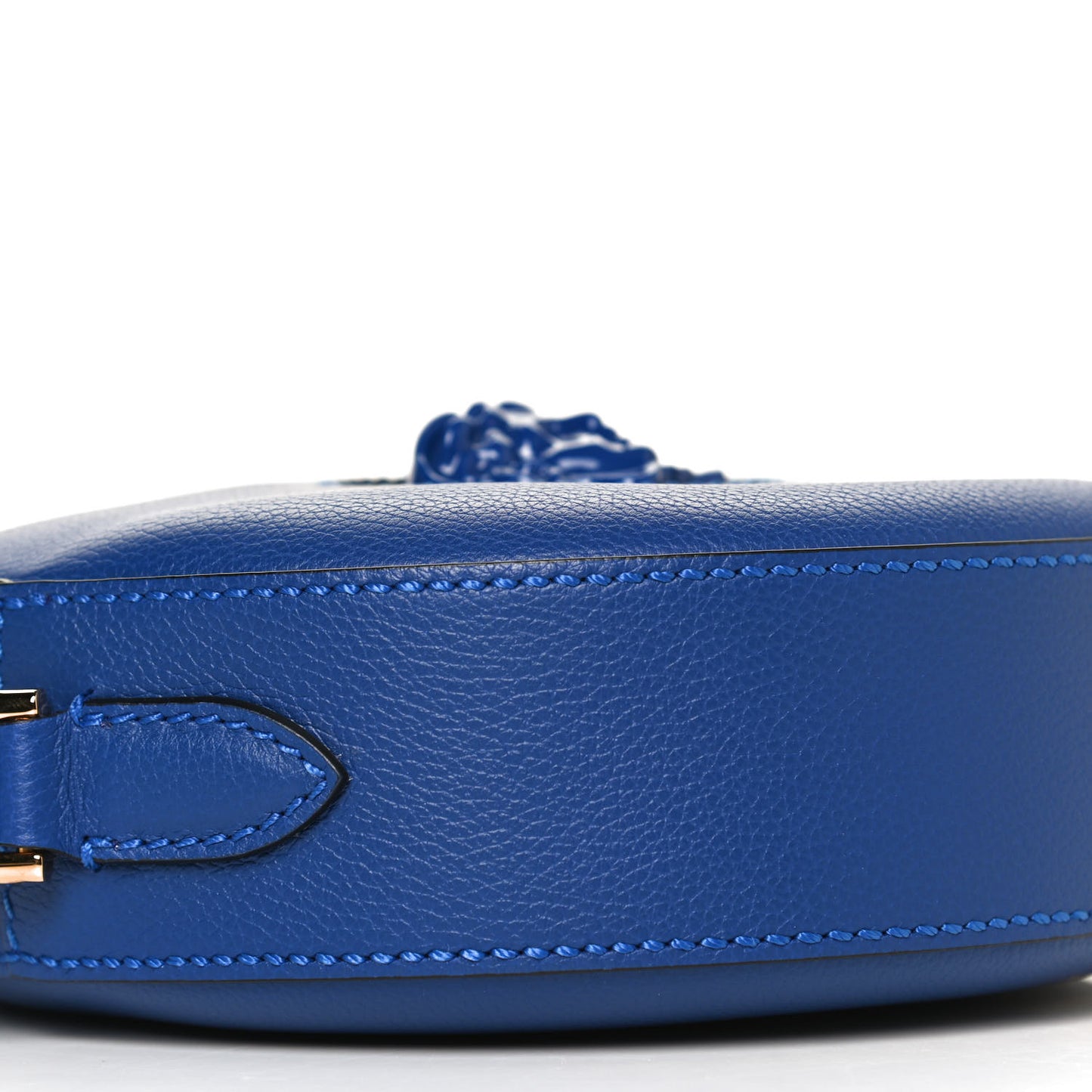 Calfskin La Medusa Round Camera Bag Blue