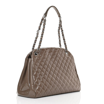Chanel Patent Quilted Large Just Mademoiselle Bowling Bag Gris Fonce 3 of 10