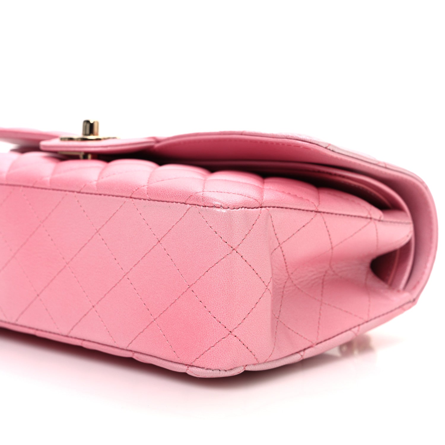 Chanel Metallic Goatskin Ombre Quilted Medium Double Flap Pink 10 of 10