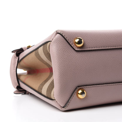 Burberry Grainy Calfskin House Check Small Banner Tote Pale Orchid 7 of 11