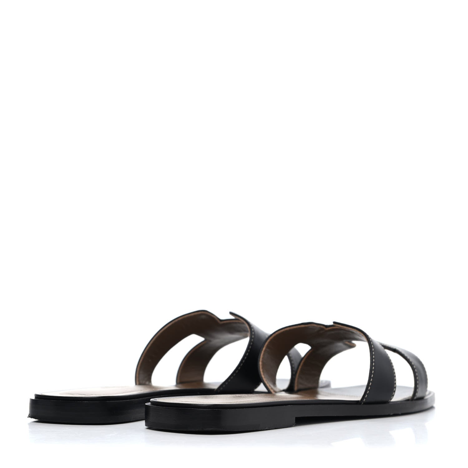 Hermes Box Calfskin Oran Sandals 41 Black 3 of 4