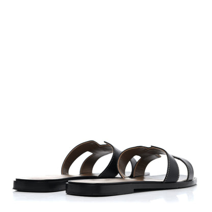 Hermes Box Calfskin Oran Sandals 41 Black 3 of 4