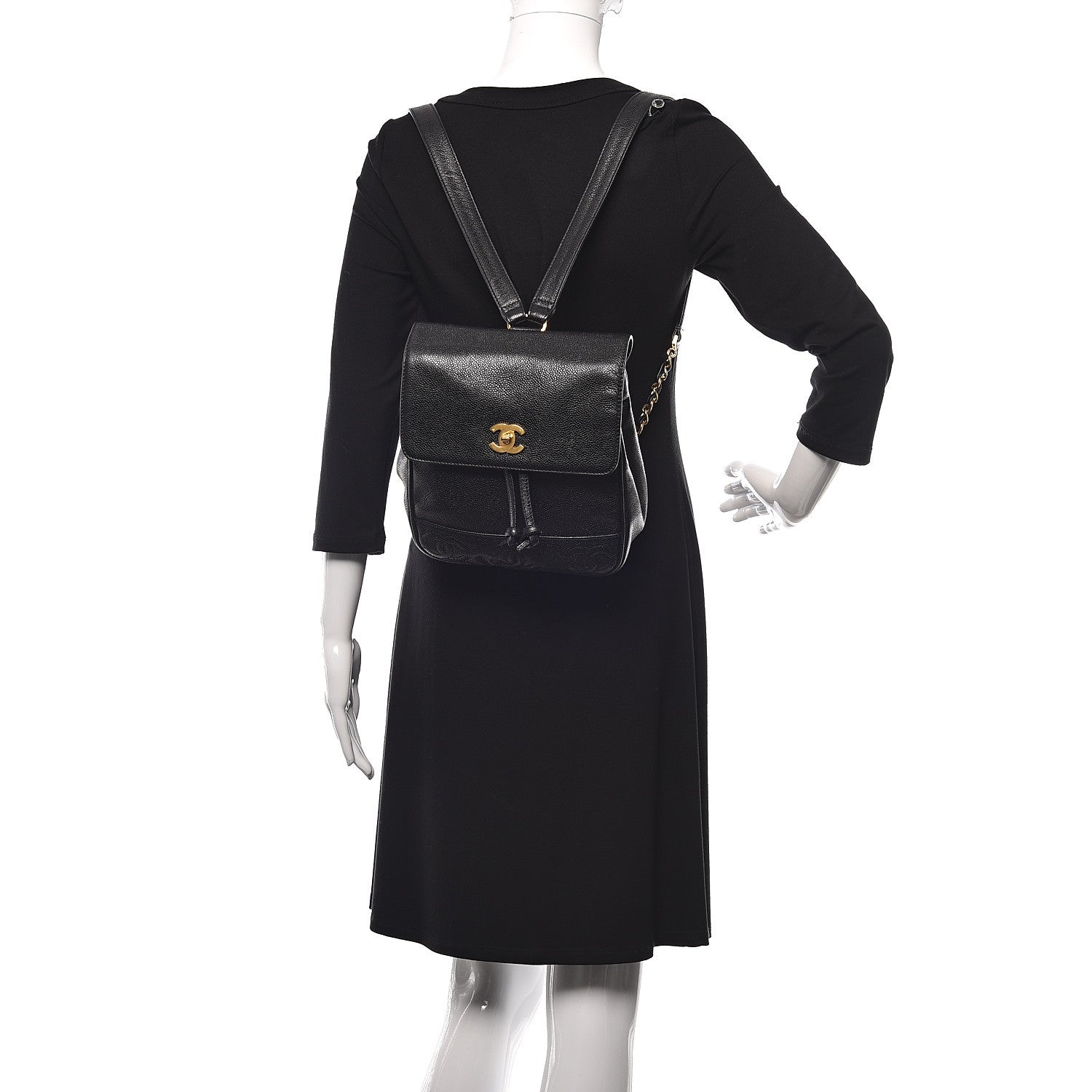 Chanel Caviar CC Backpack Black 2 of 10