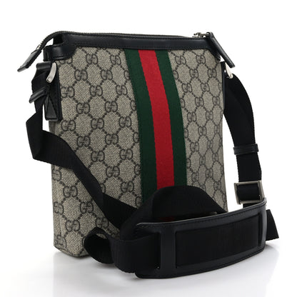 Gucci GG Supreme Monogram Web Messenger Bag Black 3 of 9
