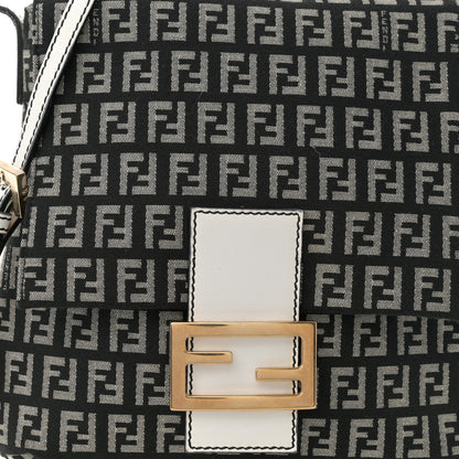 Fendi Zucchino Tube Messenger Bag Black White 7 of 10