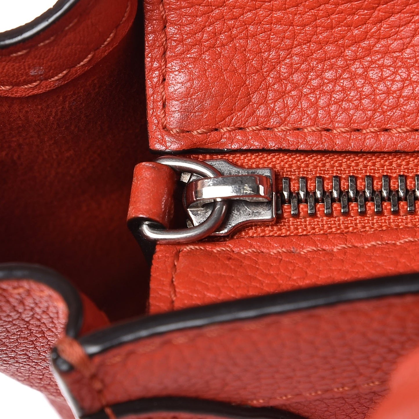 Drummed Calfskin Nano Luggage Vermillion