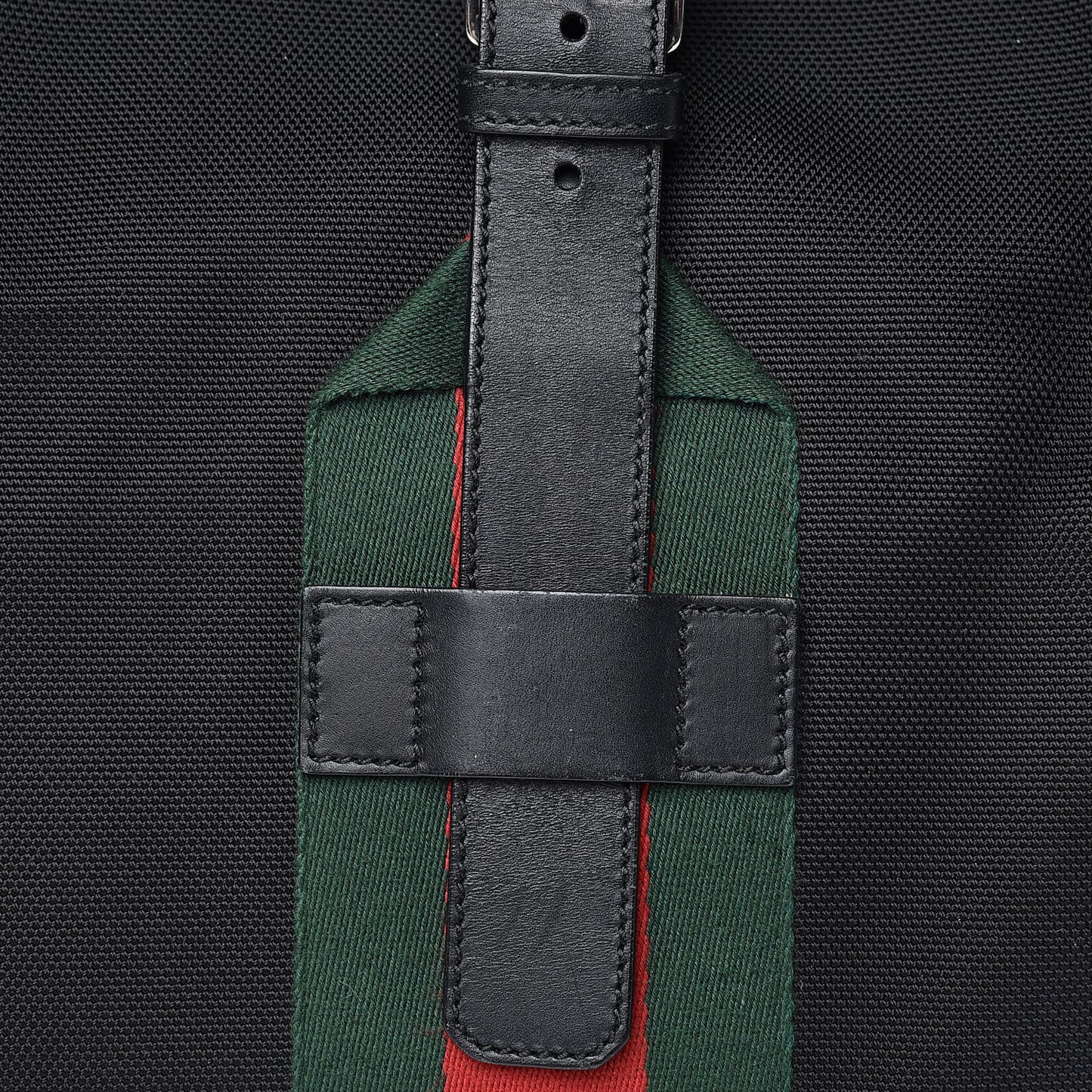 Techno Canvas Web Single Buckle Backpack Black
