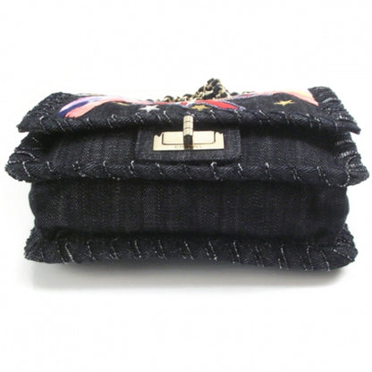 Chanel Denim Embroidered Night Flight Reissue Flap Blue 4 of 11