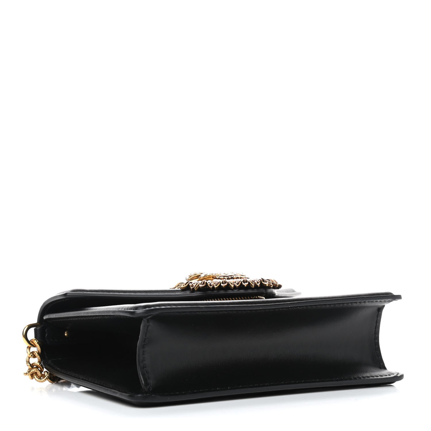 Dolce & Gabbana Smooth Calfskin Small Devotion Envelope Top Handle Bag Black 4 of 8