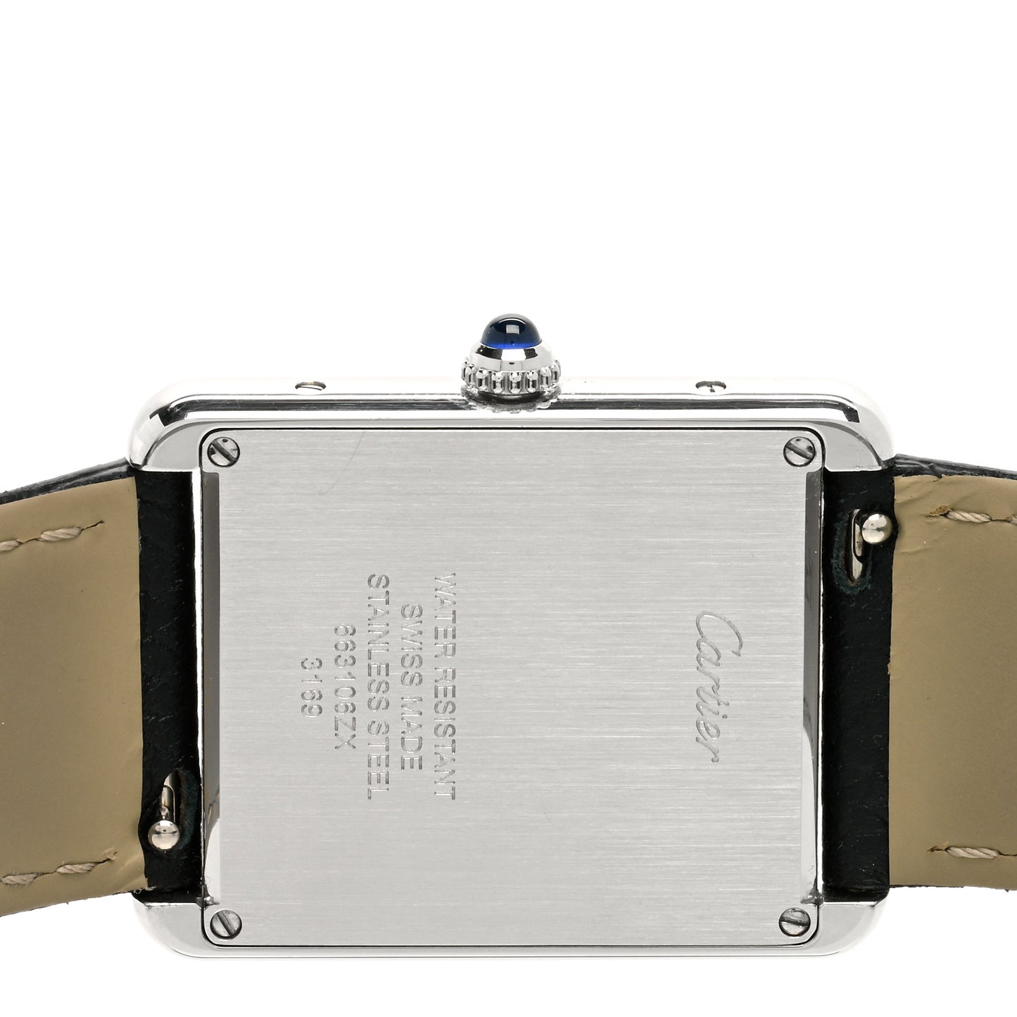 Stainless Steel Calfskin 27mm Tank Solo Quartz Watch