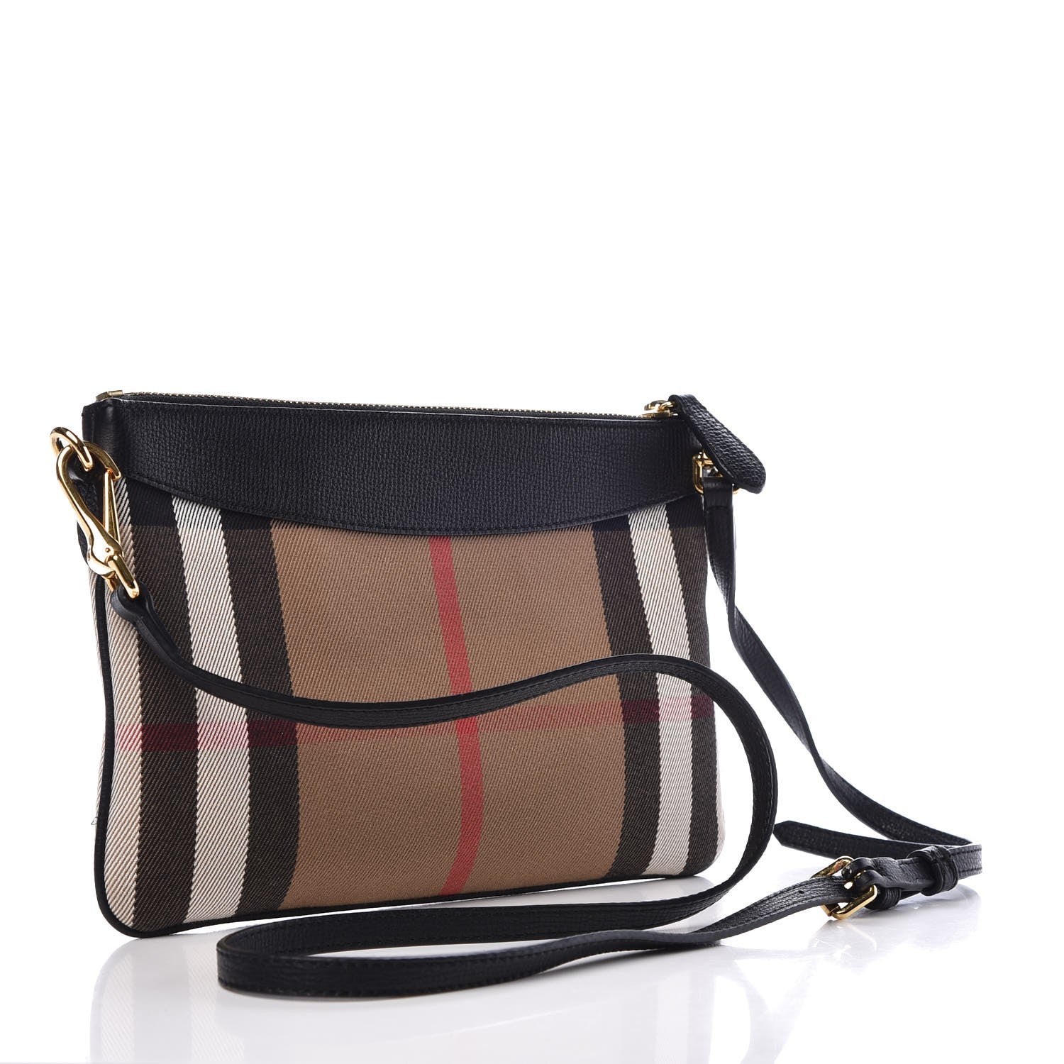 Burberry House Check Derby Peyton Crossbody Clutch Bag Black 4 of 9
