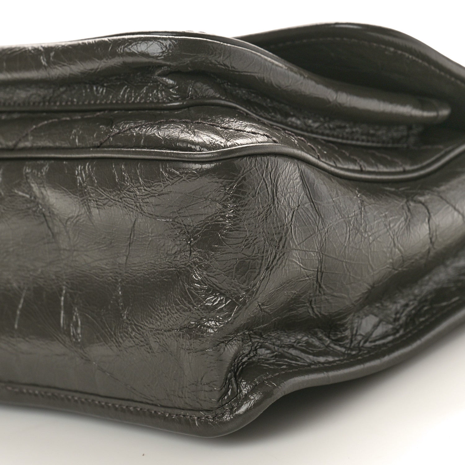 Saint Laurent Crinkled Calfskin Matelasse Monogram Medium Niki Chain Satchel Fog 10 of 11
