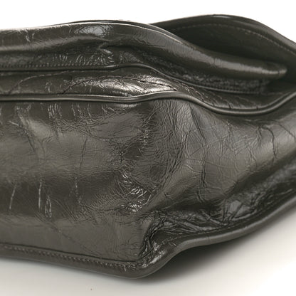 Saint Laurent Crinkled Calfskin Matelasse Monogram Medium Niki Chain Satchel Fog 10 of 11