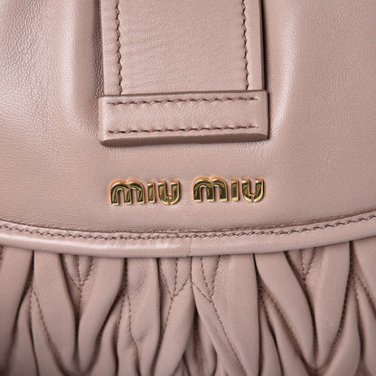 Miu Miu Nappa Matelasse Crystal Coffer Top Handle Cammeo 9 of 9