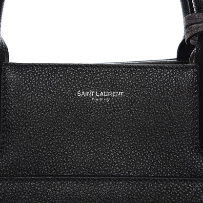 Saint Laurent Grained Calfskin Suede Small Cabas Rive Gauche Dark Anthracite 13 of 15