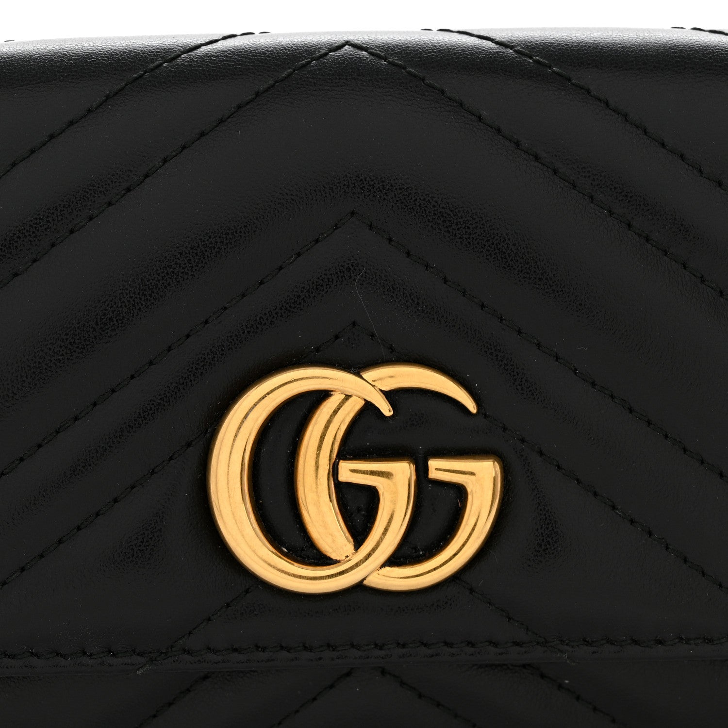 Gucci Calfskin Matelasse GG Marmont Continental Wallet Black 9 of 10
