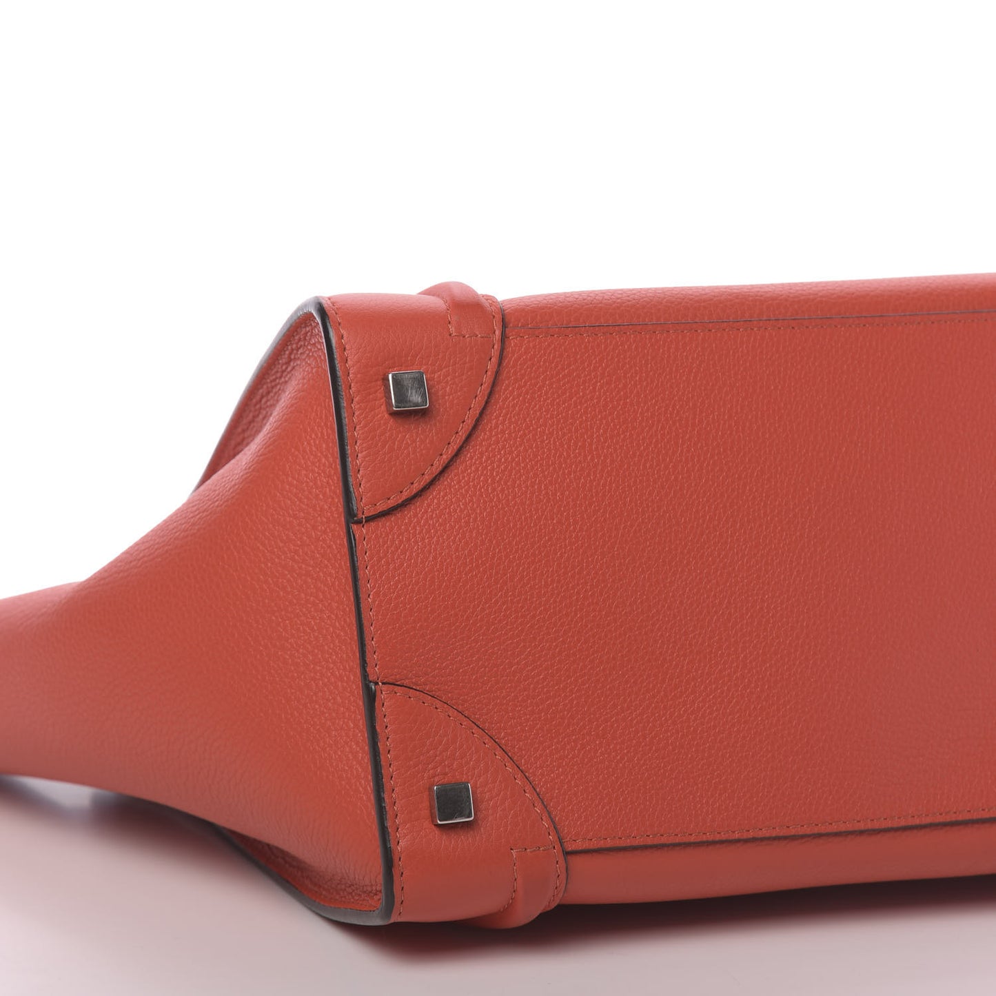 Drummed Calfskin Mini Luggage Vermillion