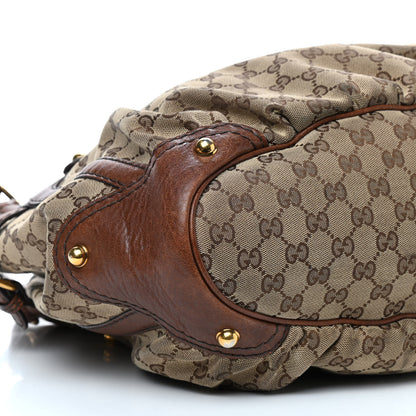 Gucci Monogram Medium Jockey Tote Dark Brown 13 of 14