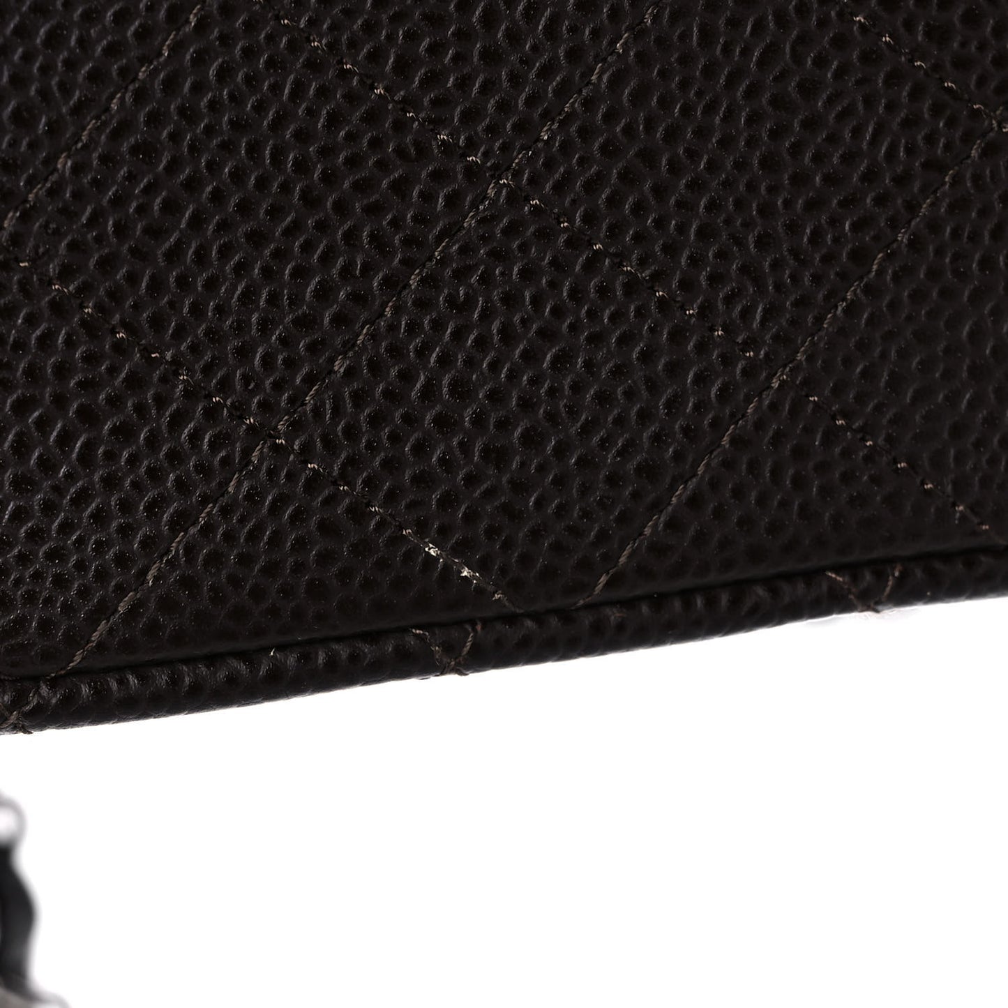 Caviar Quilted Medium Double Flap Dark Brown