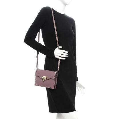 Valentino Garavani Vitello Rockstud Shoulder Flap Bag Dark Mauve 2 of 6
