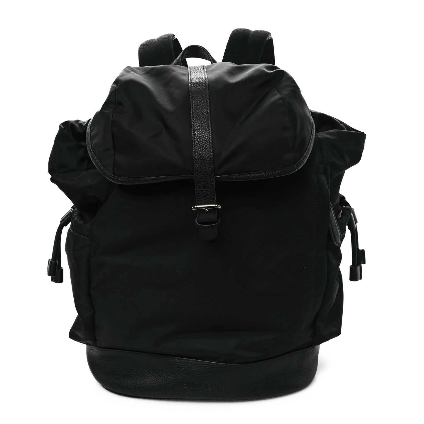 Nylon Grained Calfskin Watson Diaper Bag Black