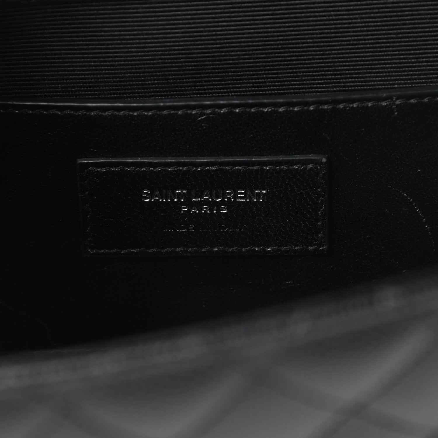 Saint Laurent Grain De Poudre Textured Mixed Matelasse Triquilt Medium Monogram Satchel Black 6 of 15