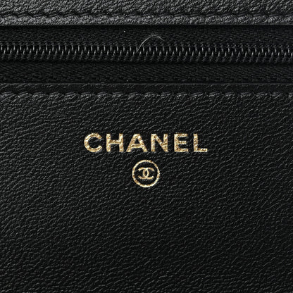 Chanel Lambskin Plexiglass Quilted Coco Love Wallet On Chain WOC Black 6 of 12