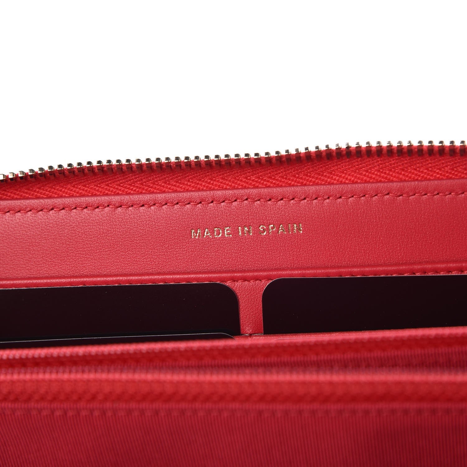Chanel Lambskin Quilted Large Gusset Zip Around Wallet Red 7 of 8