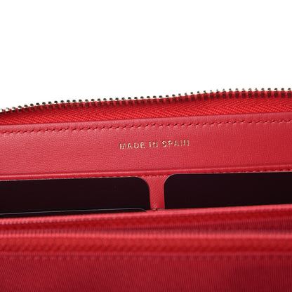 Chanel Lambskin Quilted Large Gusset Zip Around Wallet Red 7 of 8