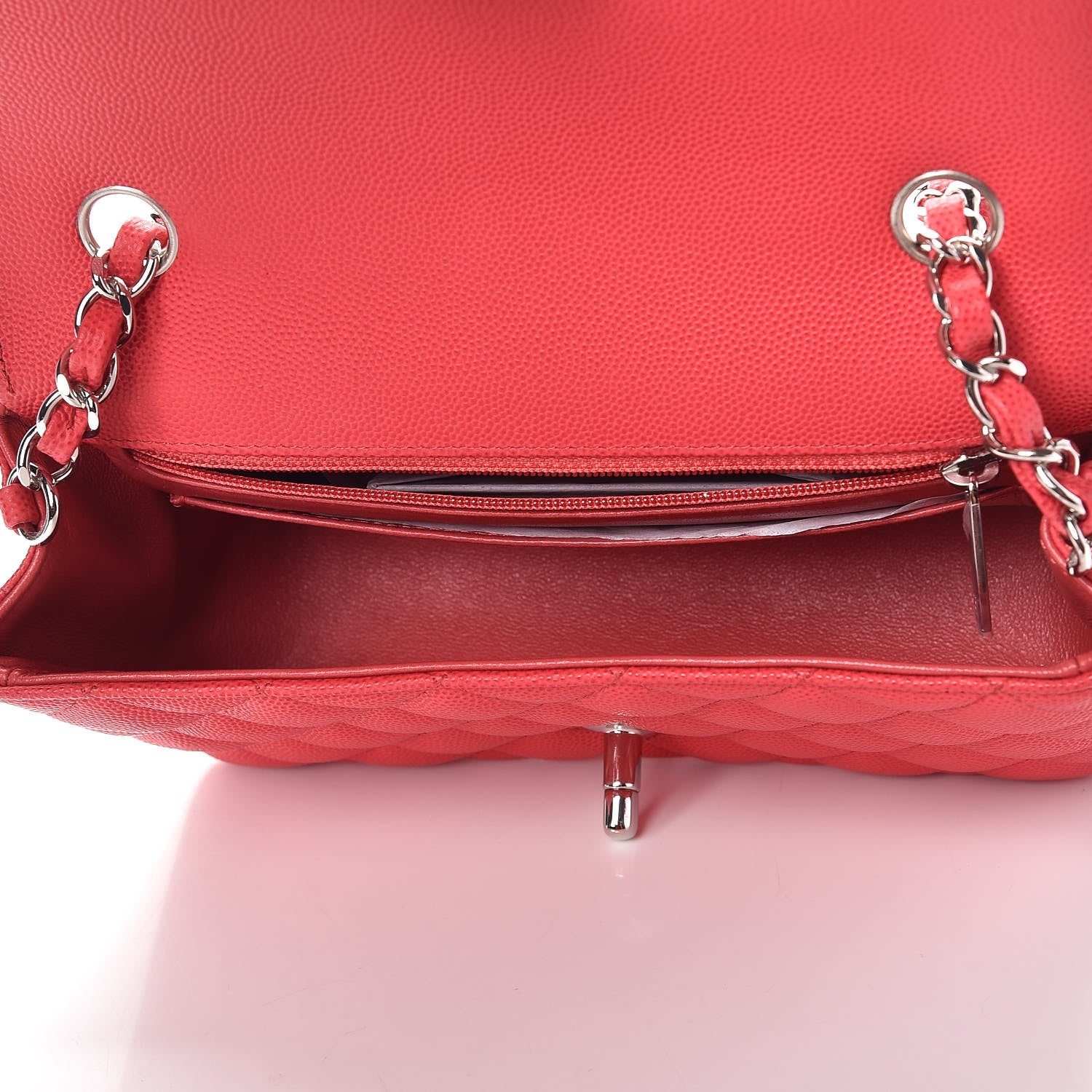 Chanel Caviar Quilted Mini Rectangular Flap Light Red 5 of 7