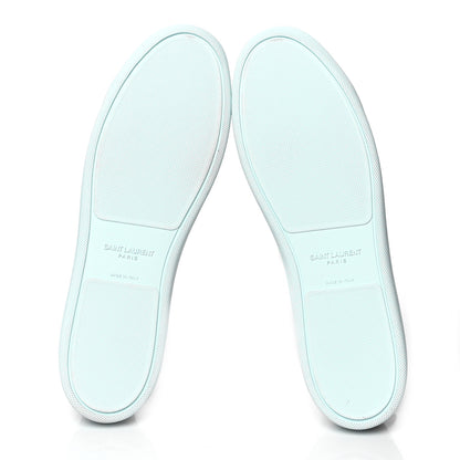 Saint Laurent Calfskin Womens Court Classic SL/39 Mid Top Sneakers 40 Blanc Bebe Blue 5 of 7