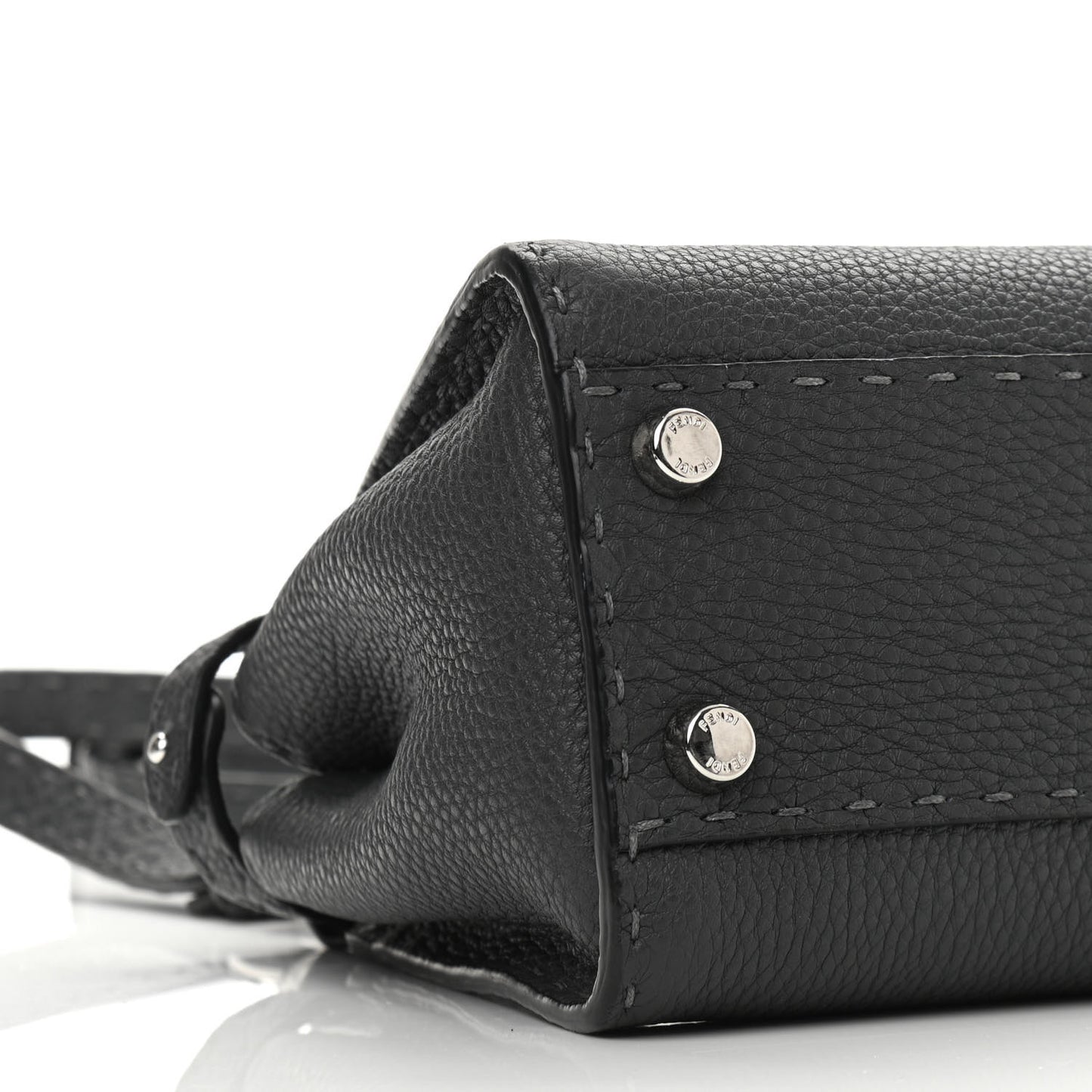 Cuoio Romano Selleria Bi-Color Mini Peekaboo Iconic Satchel Asfalto Latte